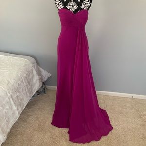Faviana purple strapless gown